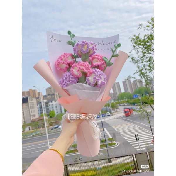 Hoa cẩm chướng len