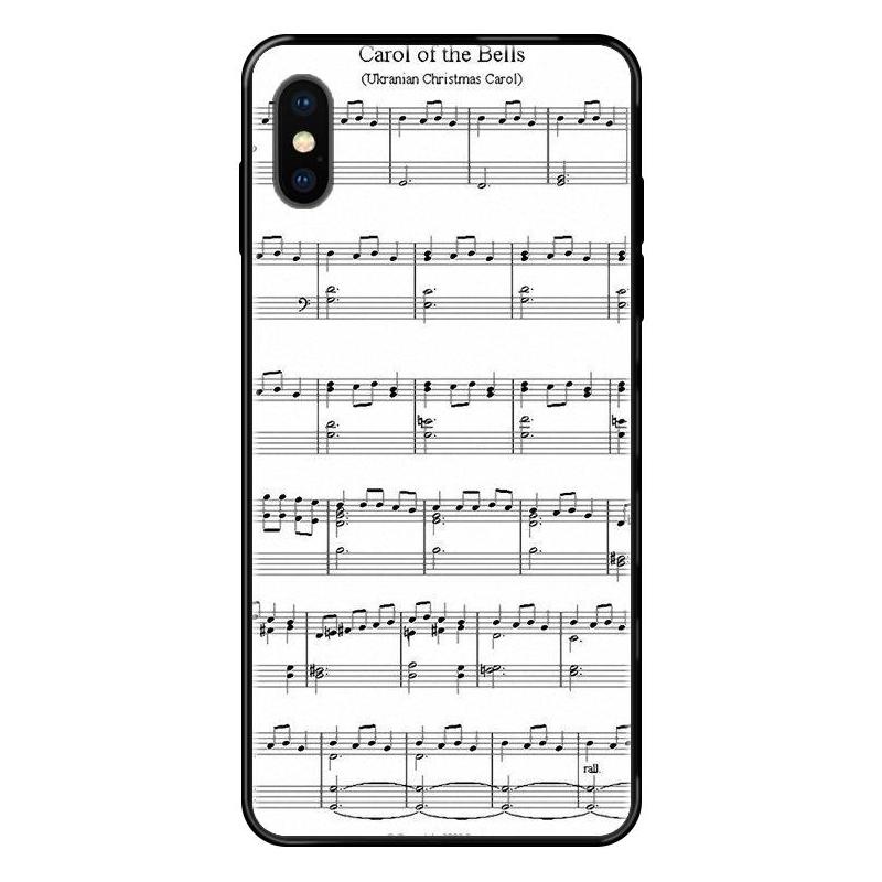 Ốp điện thoại màu đen kèm bàn phím đàn Piano cho iPhone X XS Max XR 11 12 Pro Mini Max