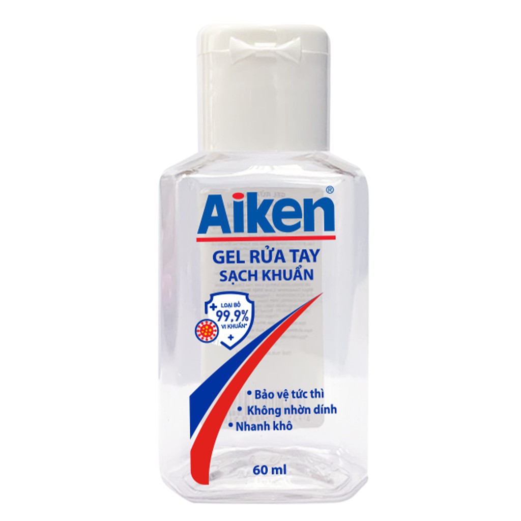 [Quà tặng không bán] Gel rửa tay khô sạch khuẩn Aiken 60ml