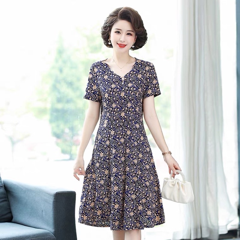 Váy đầm trung niên nữ sang trọng, cao cấp - Váy đẹp cho mẹ mặc thường ngày, đi chơi, đi tiệc