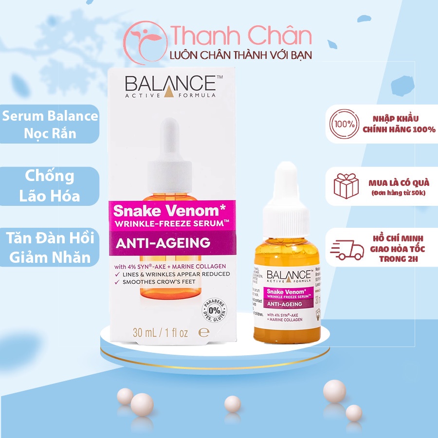 Tinh Chất Ngừa Lão Hóa Chiết Xuất Nọc Rắn Balance Active Formula Snake Venom Wrinkle-Freeze Serum 30ml