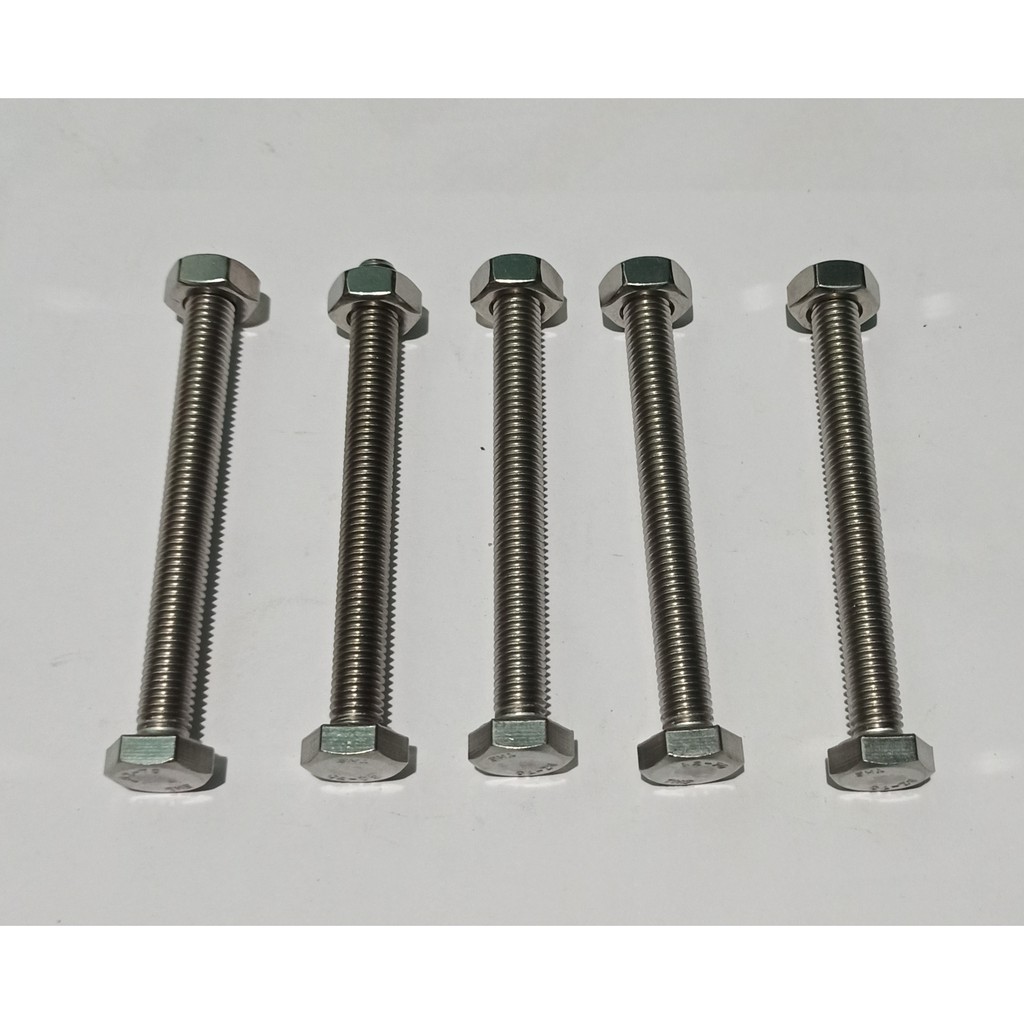 M10x100mm INOX 304 COMBO 5 Bu Long Con Tán INOX Chống Gỉ, 10 Li 1 Tấc ...