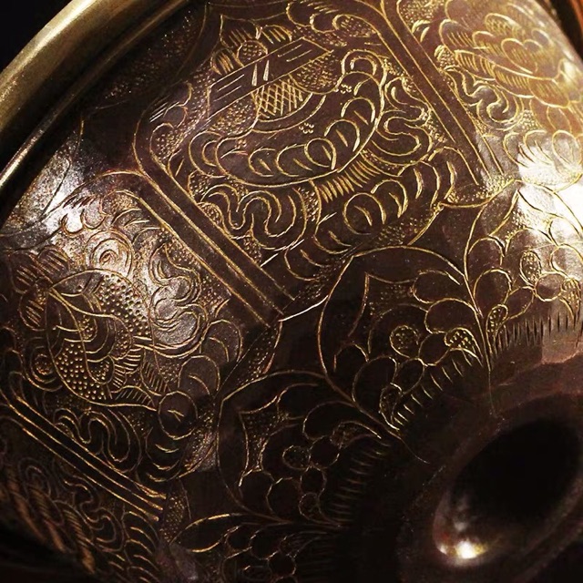 Chén cúng không chân đồng Nepal 3” - Vẽ vàng