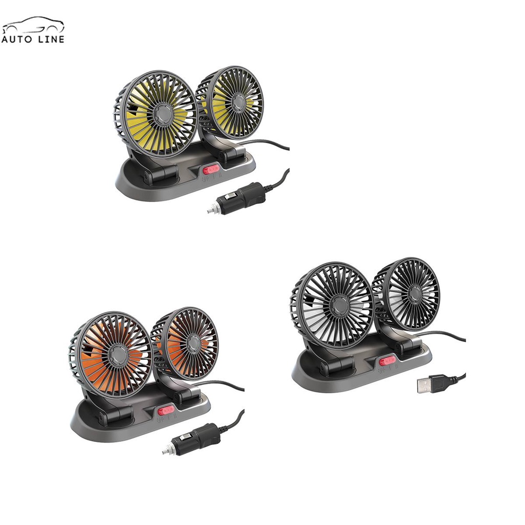 Quạt Điện Làm Mát Xe Hơi 2 Tốc Độ Điều Chỉnh Được 360 Độ° Quạt Xoay Gắn Bảng Điều Khiển Xe Hơi SHOPCYC4885