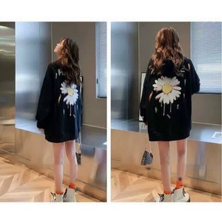 áo khoác hoodie nữ in hình hoa cúc sau lưng