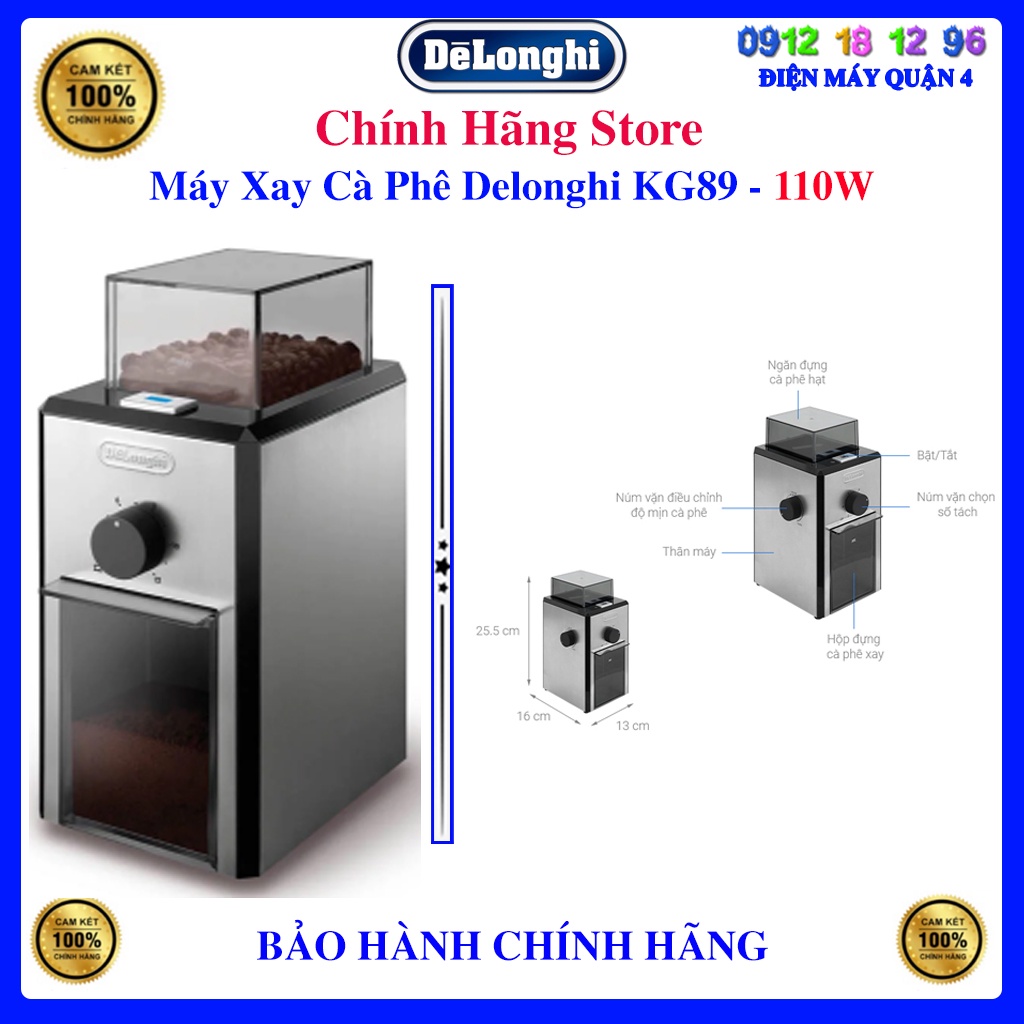 Máy Xay Cà Phê Delonghi KG89, Bảo hành chính hãng 12 tháng