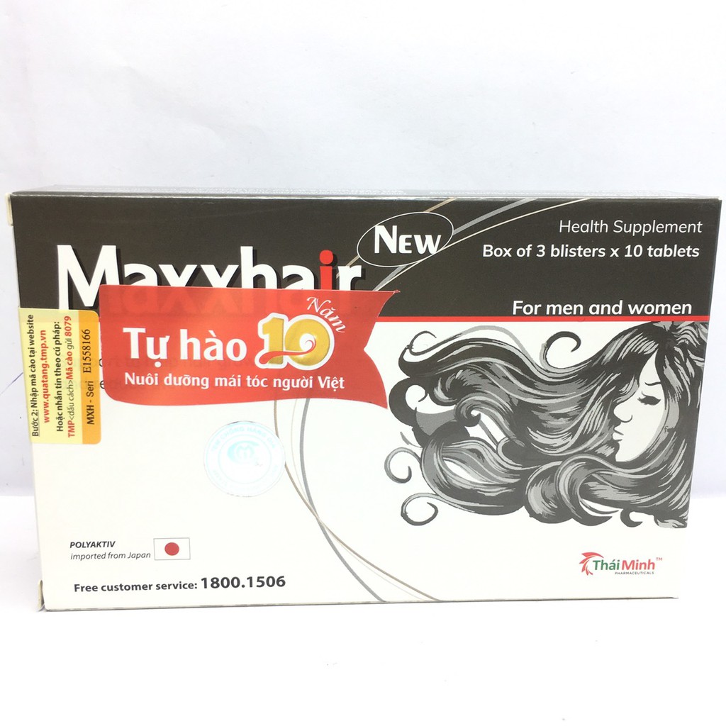 MAXXHAIR (Mua 6 tặng 1) 3 vỉ 10 viên nén