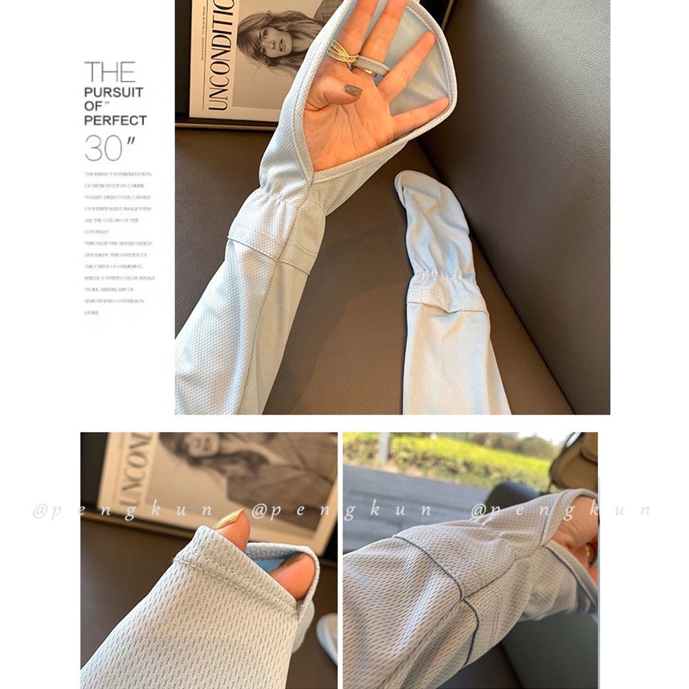 Găng Tay Chống Nắng/ Tia Cực Tím Bằng Lụa Lạnh Thoáng Khí UPF50+ Thời Trang Mùa Hè Cho Nam Và Nữ