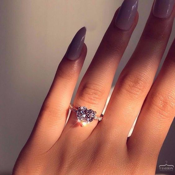 Nhẫn Đeo Tay Kim Loại Đính Đá Hình Trái Tim Xinh Xắn Cho Bạn Gái