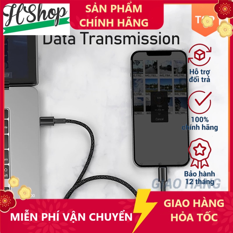 Cáp Sạc Nhanh Cổng USB C Sang LLL cho điện thoại và máy tính bảng dùng cổng sạc đó