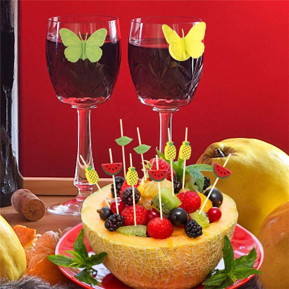 Set 100 Tăm Ghim Trái Cây / Tráng Miệng Nhiều Màu Sắc Trang Trí Tiệc Giáng Sinh