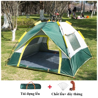 Lều Cắm Trại Dã Ngoại Du Lịch Tự Động 4-6 người, ngăn Muỗi, Chống Nắng Cao Cấp, Lều Tự Bung 1 Cửa Chính, 3 Cửa Sổ