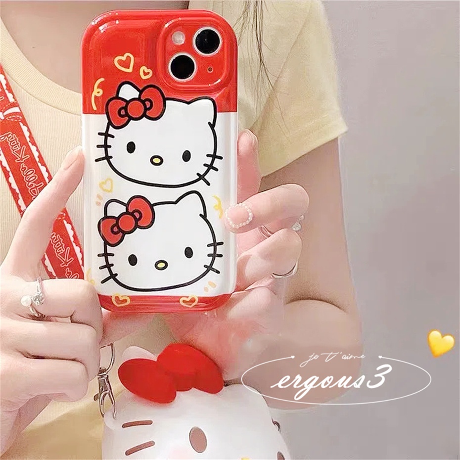 Ốp Điện Thoại Mềm Họa Tiết Mèo Kitty Dễ Thương Cho iPhone 14 13 12 11 Pro Max SE2020 X XR Xs Max 7 8 Plus