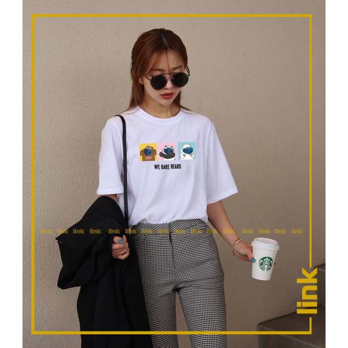 Áo thun unisex tay lỡ WE BARE BEARS - Chúng tôi đơn giản là gấu CUTE