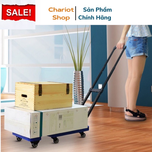 Xe Kéo 6 Bánh Hàng Nhập Khẩu Gấp Gọn Xe Đẩy Hàng Siêu Tải Trọng 200kg -XKL01