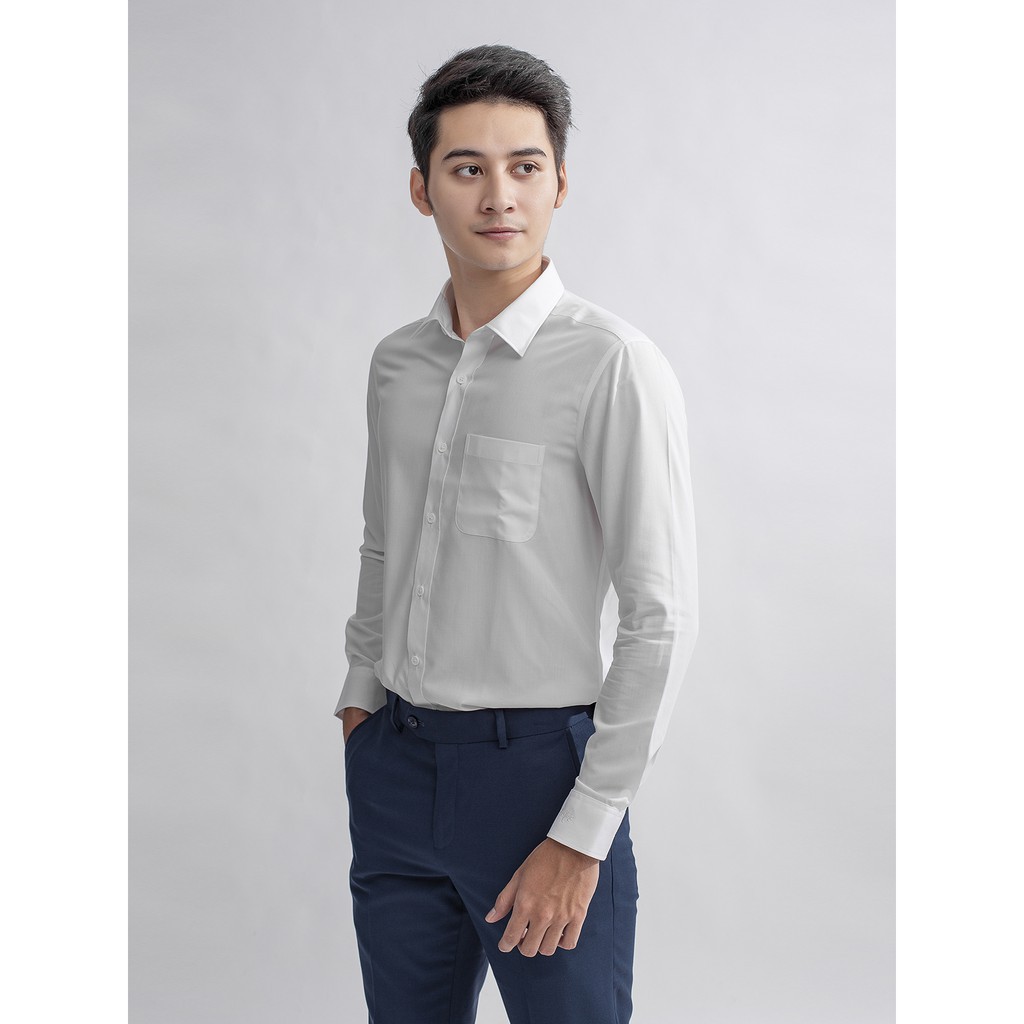 Áo sơ mi nam dài tay màu trắng WHITE LOTUS ARISTINO chất liệu cao cấp | BigBuy360 - bigbuy360.vn