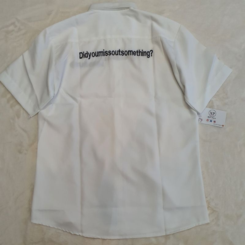 XPstore Áo Sơ mi tay lỡ thêu MISSOUT Nam Nữ (Ảnh thật)