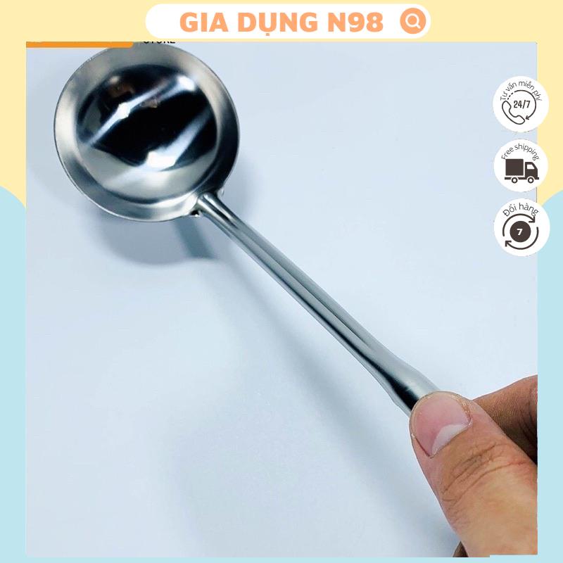 Muôi múc canh muôi thủng inox 304 cao cấp HADU ăn lẩu hết ý dày dặn chắc chắn tay cầm dài thoải mái chống nóng
