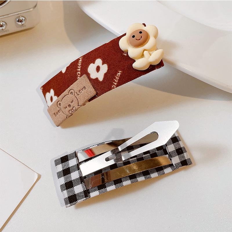 Kẹp tóc vải hình vuông họa tiết hoạt hình phong cách Nhật bản
