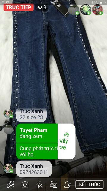 Quần  jean hạt hình  that