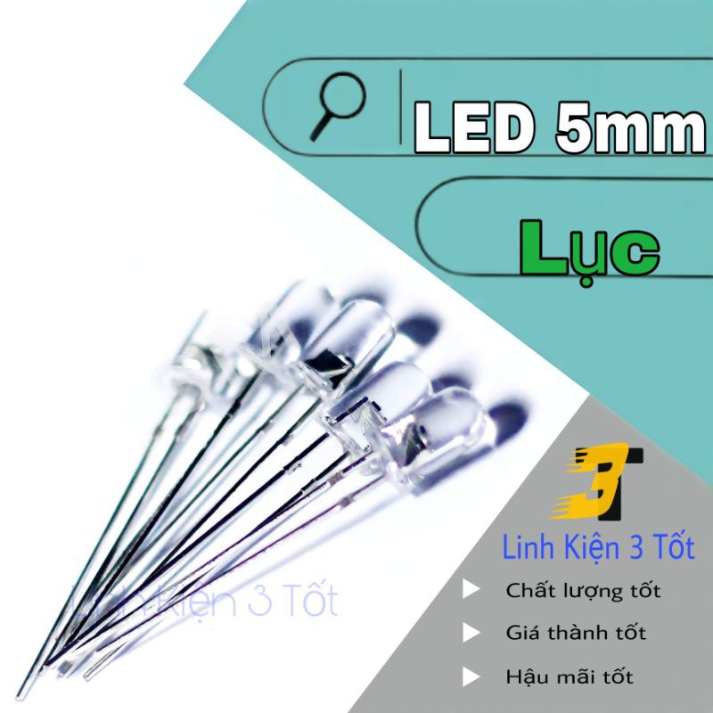 ( Túi 20 con ) LED xanh lục 5mm