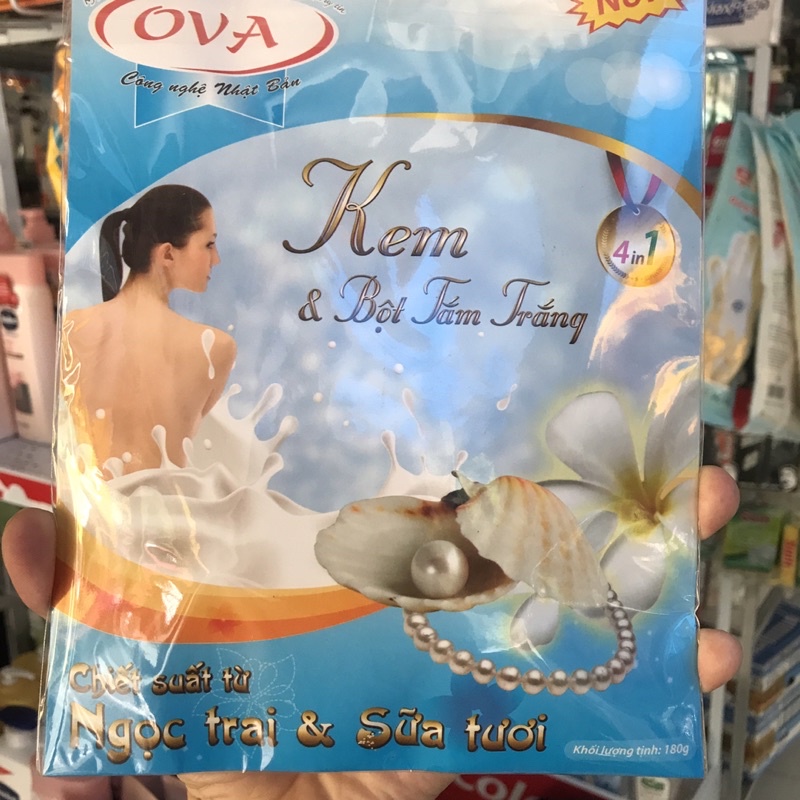 kem &amp; Bột Tắm Trắng OVA 180g
