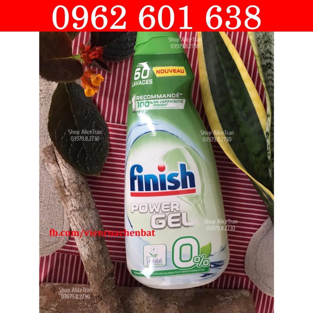 Combo: Gel rửa 900ml + bóng 400ml Finish Eco 0% + Muối Finish 1,5kg