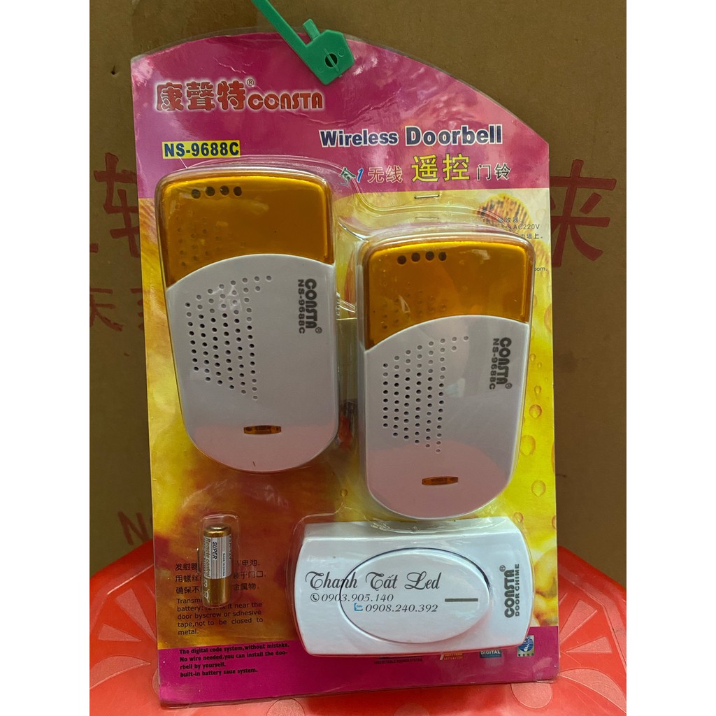 CHUÔNG CỬA ĐÔI SN-9688 KHÔNG DÂY KÊU TO - CD9688