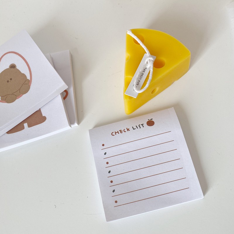 Giấy ghi chú họa tiết gấu dễ thương đáng yêu D107