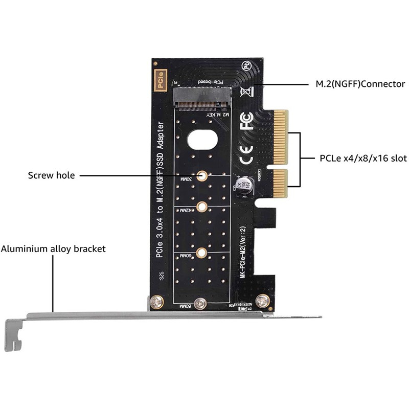 Card Mở Rộng Nvme Pcie M.2 Nvme Ssd Sang Pci-E 3.0 X4 Hỗ Trợ 2230 2242 2260 2280 | BigBuy360 - bigbuy360.vn