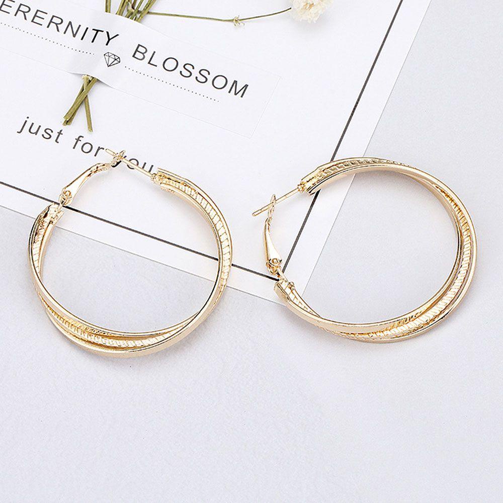 Bông Tai Hình Tròn Đơn Giản Thời Trang Dành Cho Nữ