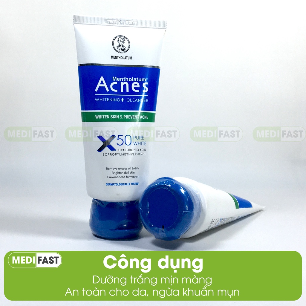 Sữa rửa mặt dưỡng trắng da Acnes Pure White Cleanser - ngăn ngừa tia UV tác động lên da, ngừa mụn an toàn cho da