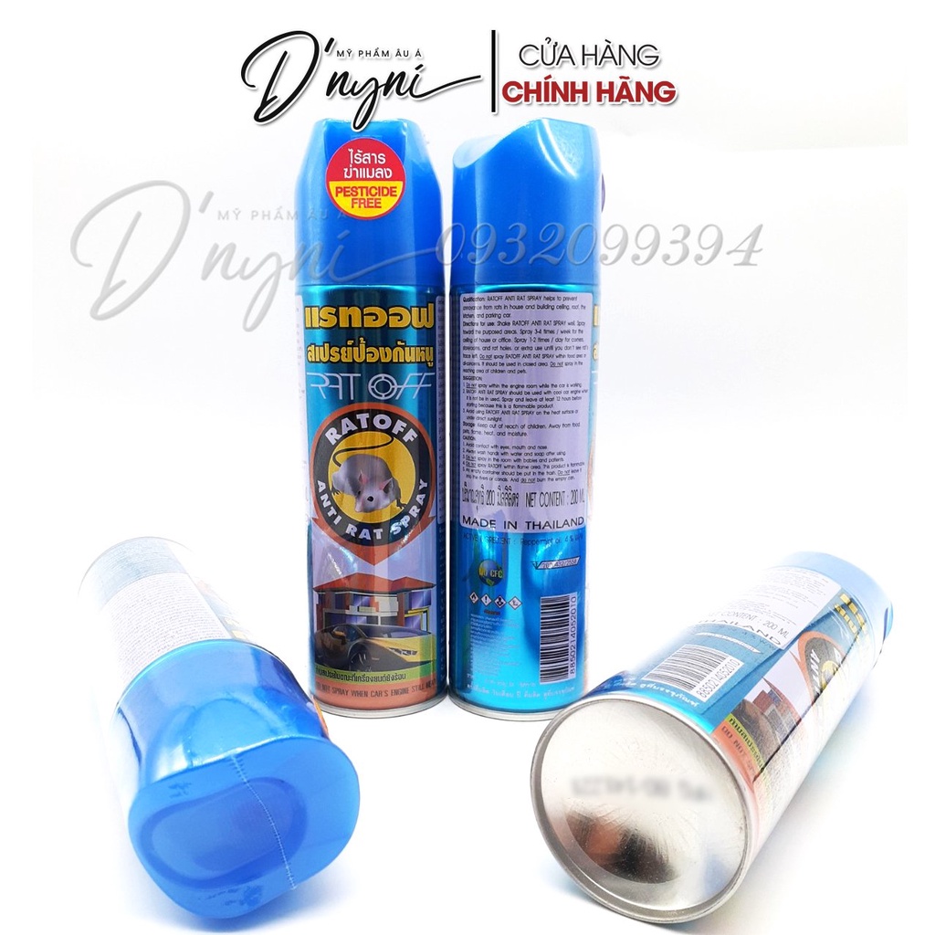 Chai Xịt Đuổi Chuột RAT OFF ANTI RAT SPRAY 200ml - Thái Lan