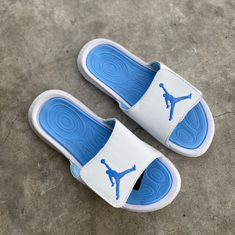 Dép jordan 1 trắng phối xanh nam nữ (hình thật)