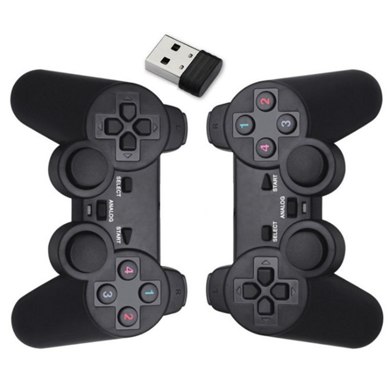 BTM❤  USB Wireless Double Handle Game Controller Joystick Vibration Gamepad for PC
