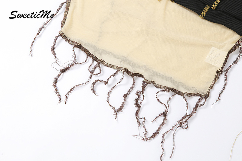 SweeticMe Women's 2021 New Sleeveless Sexy Hollow Fashion Stitching Backless Halter Slim Vest | BigBuy360 - bigbuy360.vn