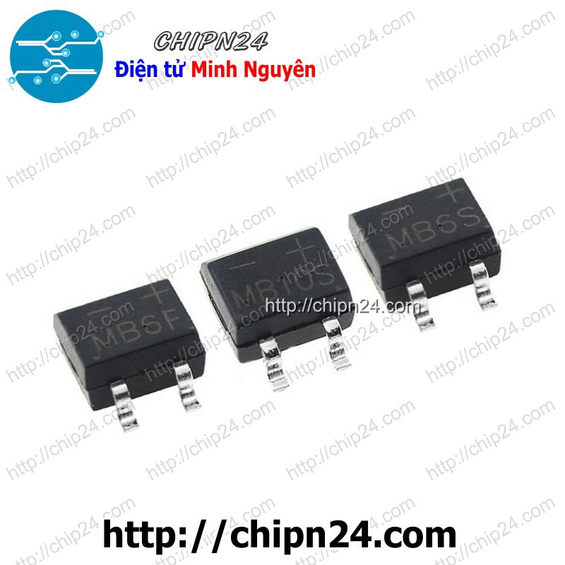 [6 CON] Cầu Diode MB10F SOP-4 0.5A 1000V (SMD Dán)