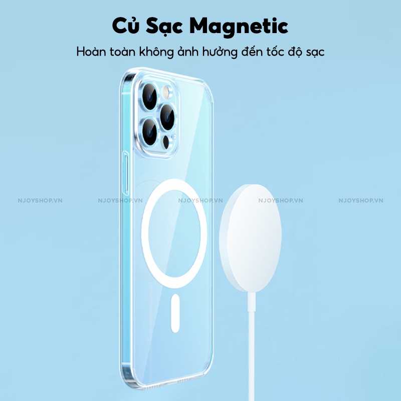 Ốp Hỗ Trợ Sạc Không Dây Remax Rm-1690 Trong Suốt Lưng Cứng Pc Viền Dẻo Chống Sốc Cho Ip 13 Pro Max 12 Pro Max  Njoyshop