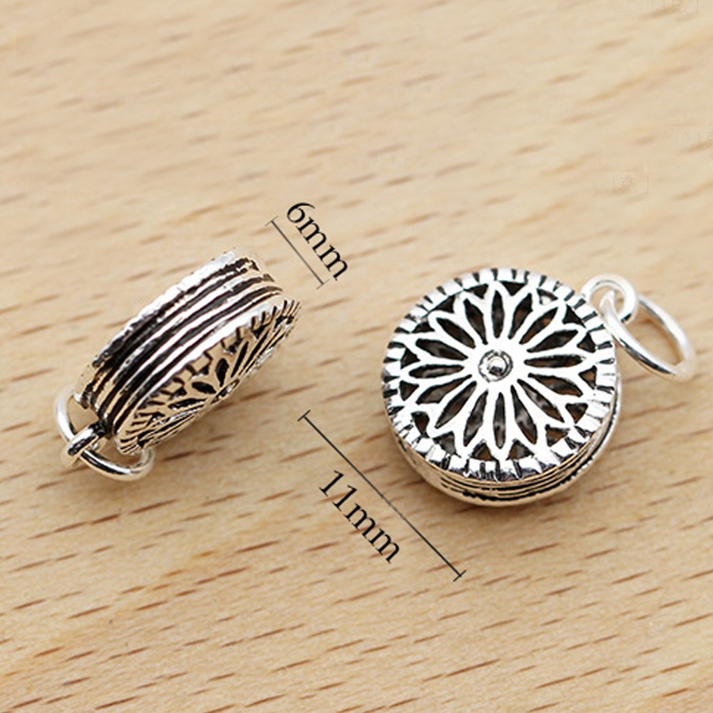 Phụ kiện Charm bạc Mặt treo tròn hoa