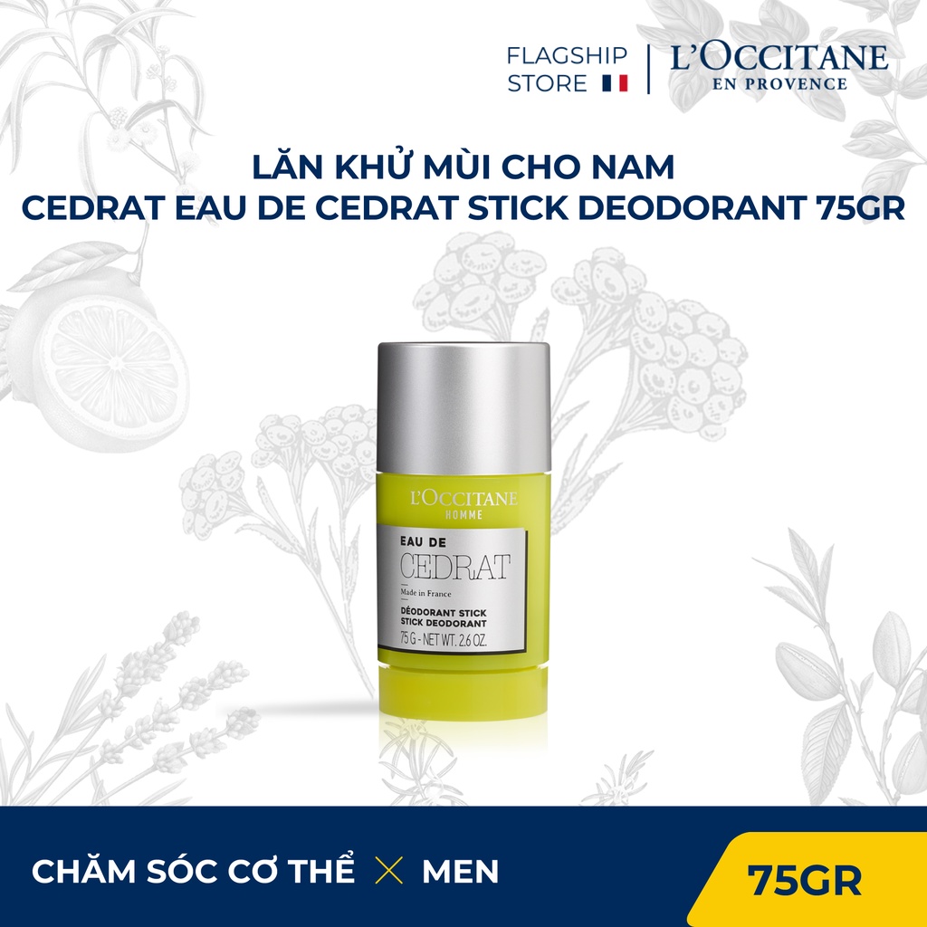 Lăn Khử Mùi L'Occitane Nam Cedrat - Eau De Cedrat Stick Deodorant 75gr