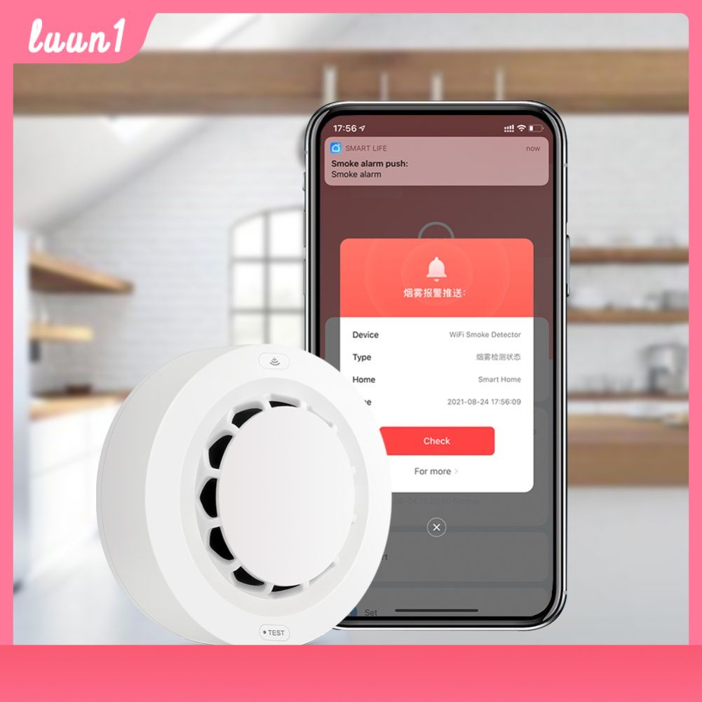 Còn Hàng Tuya Wifi Thông Minh Cảm Biến Khói Tuya Thông Minh Khói Cảm Biến Báo Động Cá Tuyết