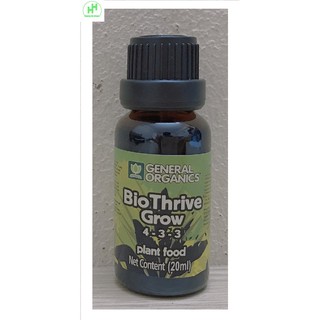Bio Thrive Grow 4-3-3, Thể Tích: 20ml cho vi khuẩn sống hòa hợp với cây, cung cấp dinh dưỡng thiết