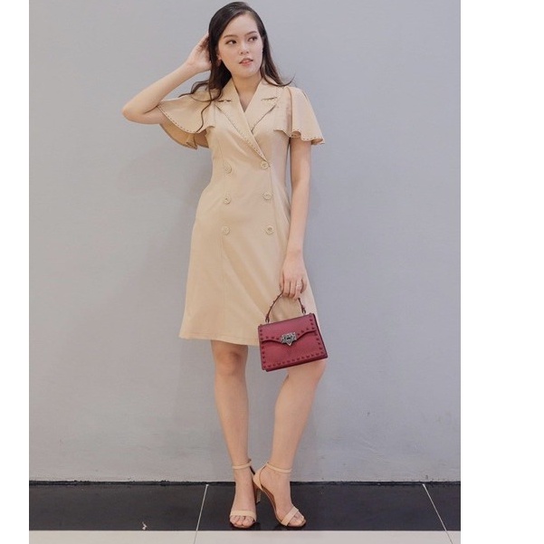 [CAO CẤP] Váy công sở tay cánh tiên _ Thiết kế cao cấp_ Cổ đức