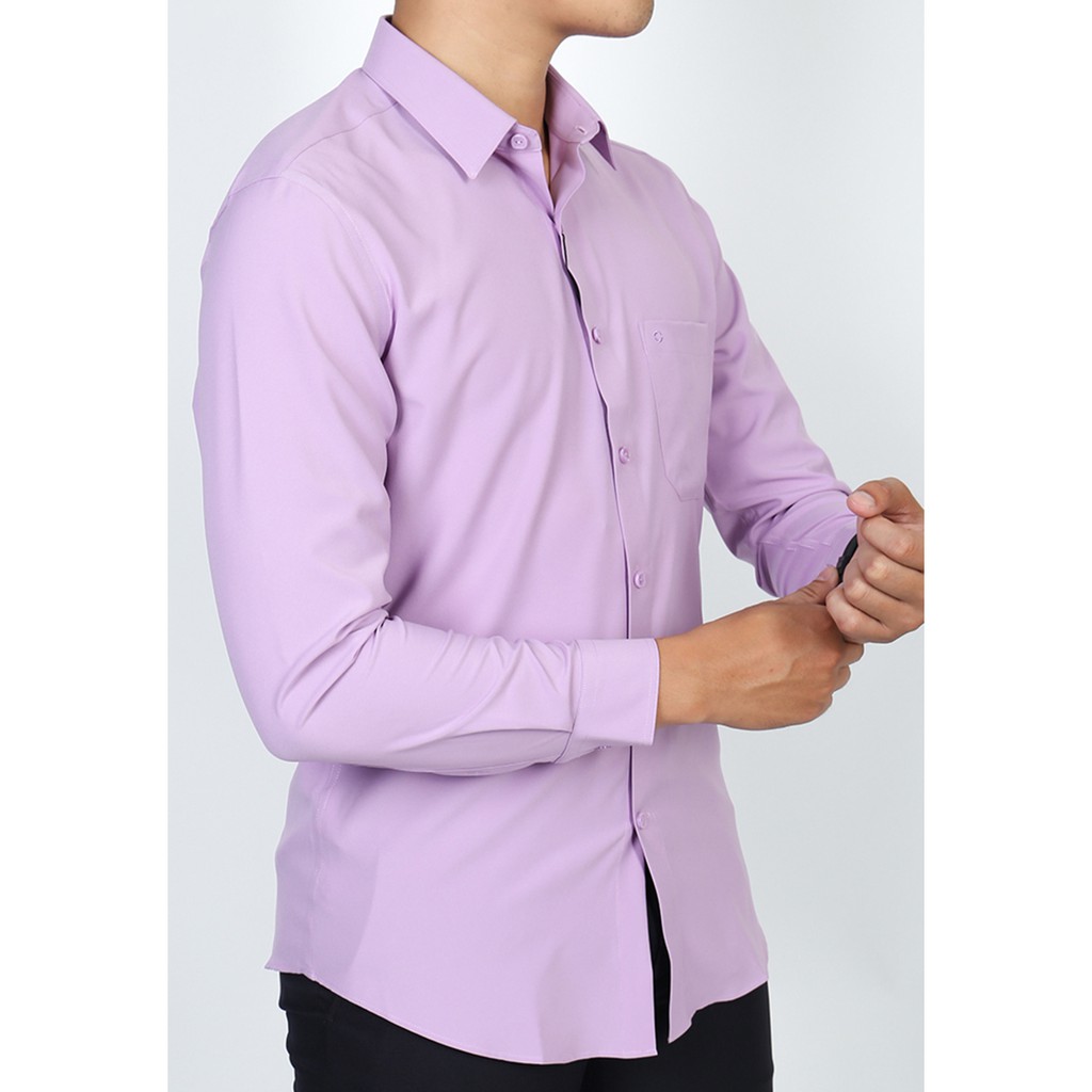 Áo sơmi dài tay nam Owen chất Nano dáng Regularfit màu hồng tím nhạt - AR90650DT | BigBuy360 - bigbuy360.vn