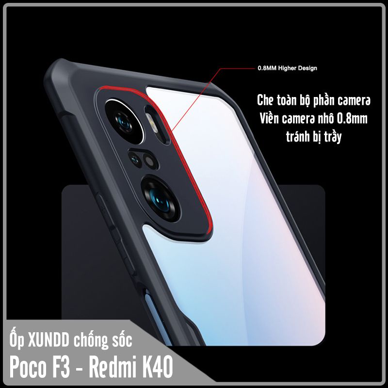 Ốp lưng cho Xiaomi Poco F3 - Redmi K40/K40 pro/K40 Gaming chống sốc trong viền nhựa dẻo XunDD