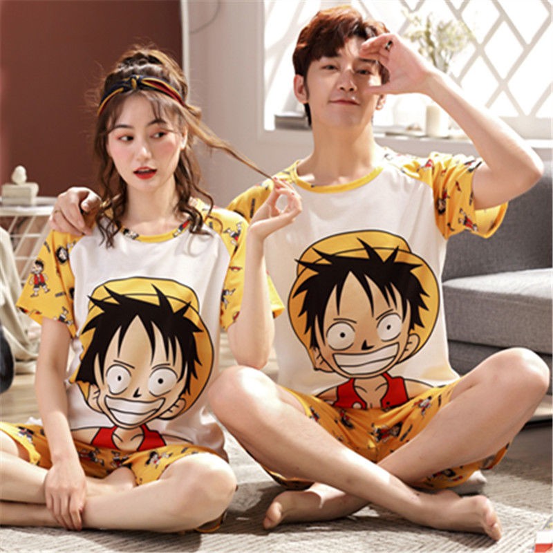 Bộ Đồ Ngủ Vải Cotton In Hoạt Hình Mèo Máy Doraemon Thời Trang Mùa Hè Cho Các Cặp Đôi