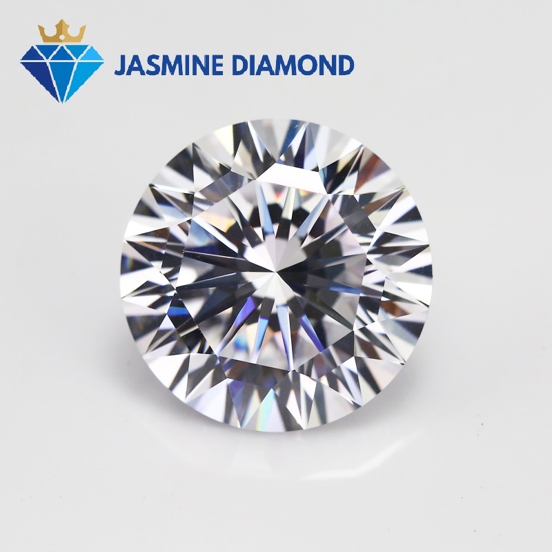 (Size từ 4-7.5 ly) Kim cương nhân tạo Mỹ Moissanite giác cắt tròn Lucky Star (16H&A)