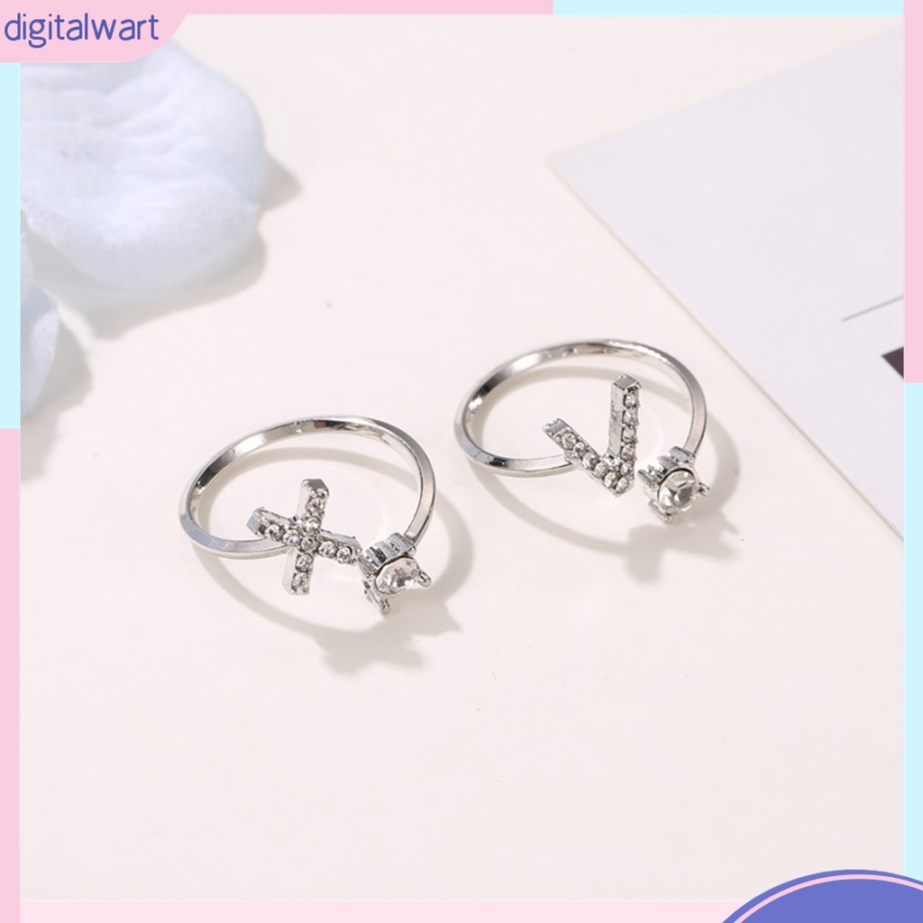 Nhẫn Cưới Mở In Chữ Cái A Đến Z Có Thể Điều Chỉnh Kích Thước