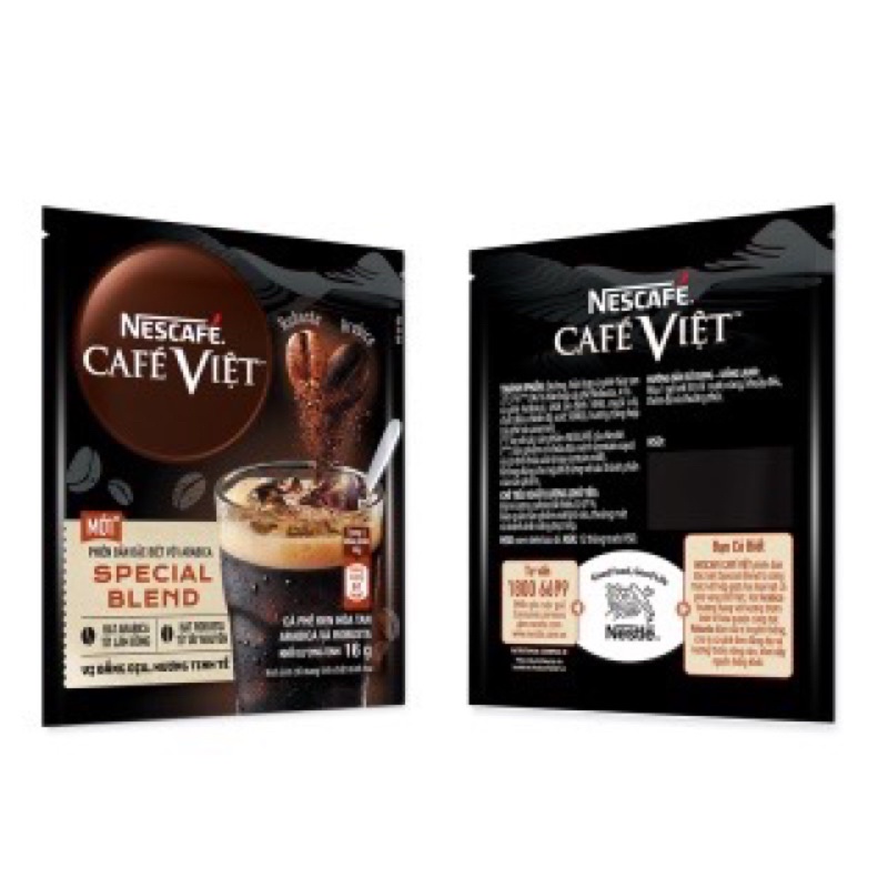 2 gói Cà phê đen hòa tan với Arabica Nescafé café Việt special blend (Hộp 2 gói x 16g)