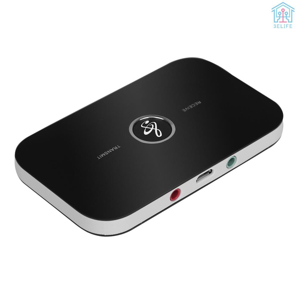 【E&V】B6 2 in 1 Bluetooth Transmitter & Receiver Wireless A2DP Bluetooth Audio Adapter Portable Audio Player Aux 3.5mm Black